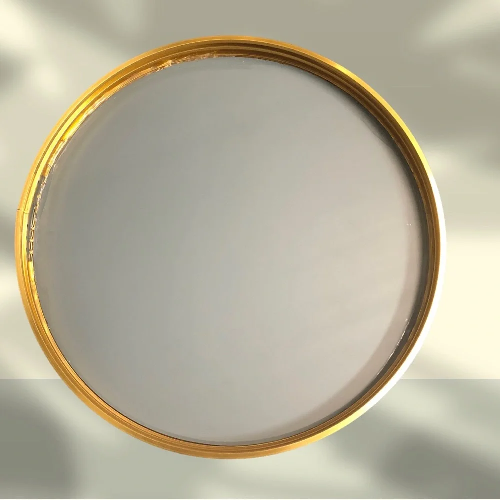 Round 12 in Mirror in Metal Frame Black
